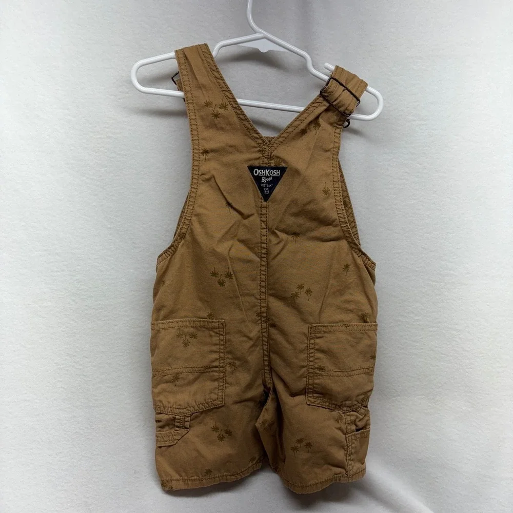 OshKosh B'gosh Kids Brown Palm Tree Print Shortall Overalls Size‎ Toddler